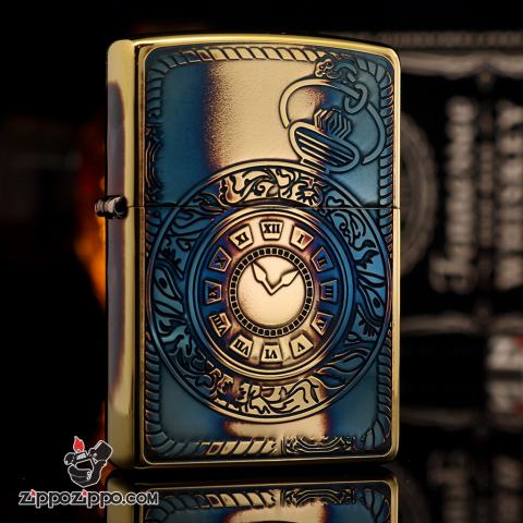 Zippo chính hãng đồng đốt hình đồng hồ