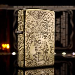 Zippo Chính Hãng Đồng Khắc 12 Con Giáp Tuổi Mùi - Mã SP: ZPC1642