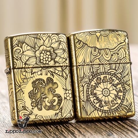 Zippo Chính Hãng Đồng Khắc 12 Con Giáp Tuổi Ngọ