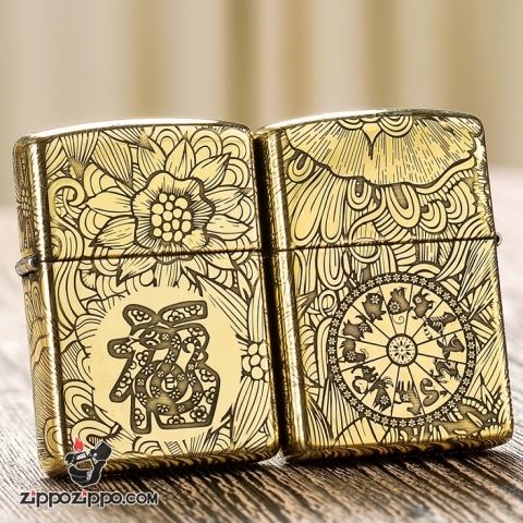 Zippo Chính Hãng Đồng Khắc 12 Con Giáp Tuổi Rắn