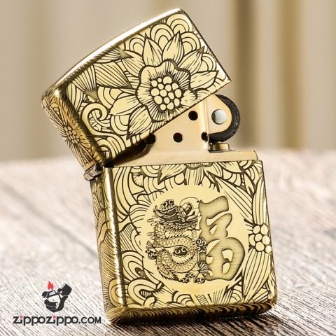 Zippo Chính Hãng Đồng Khắc 12 Con Giáp Tuổi Thìn ( rồng)