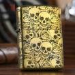 Zippo Chính Hãng Đồng Khắc 5 Năm Mặt Đầu Lâu Hoa Hồng Vỏ Dày Armor