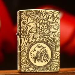 Zippo Chính Hãng Đồng Khắc Cung Hoàng Đạo Sư Tử - Mã SP: ZPC1341
