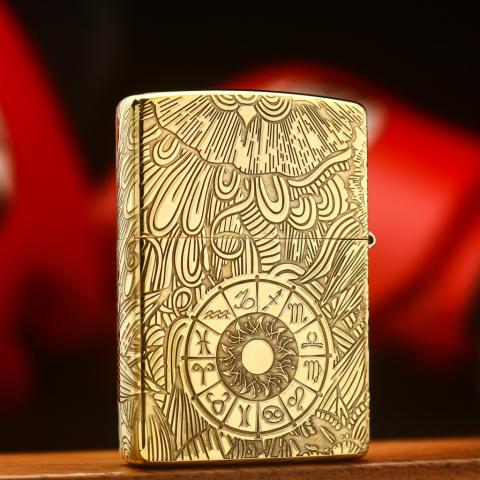 Zippo Chính Hãng Đồng Khắc Cung Hoàng Đạo Sư Tử
