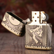 Zippo Chính Hãng Đồng Khắc Đầu Lâu Hộp Sọ Vỏ Dày Armor
