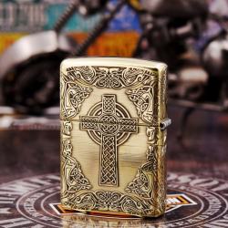 Zippo Chính Hãng Đồng Khắc Hình Chữ Thập Đế Chế La Mã Bản Amor - Mã SP: ZPC2467-169