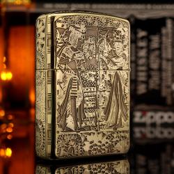 Zippo Chính Hãng Đồng Khắc Họa Tiết Ai Cập Cổ Đại - Mã SP: ZPC1080