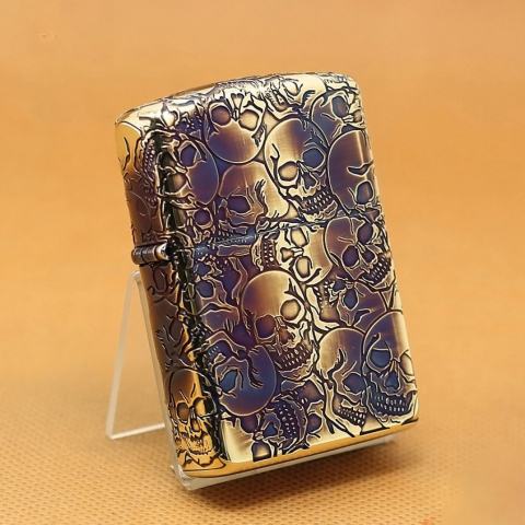 Zippo Chính Hãng Đồng Khắc Thung Lũng Chết Hộp Sọ