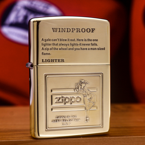Zippo Chính Hãng Đồng Khối Khắc Logo Cô Gái Zippo