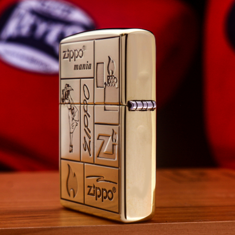Zippo Chính Hãng Đồng Khối Khắc Logo Cô Gái Zippo
