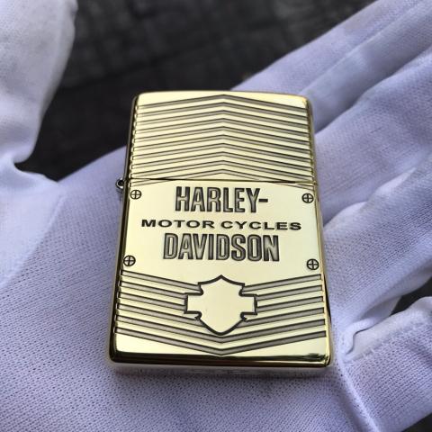 Zippo Chính Hãng Đồng Khối Khắc Logo Harley Davidson - Mẫu 1
