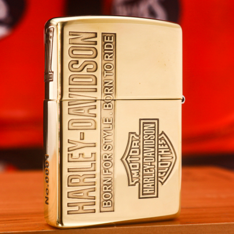 Zippo Chính Hãng Đồng Khối Khắc Logo Harley Davidson - Mẫu 2