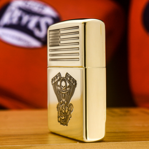 Zippo Chính Hãng Đồng Khối Khắc Logo Harley Davidson - Mẫu 3