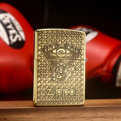 Zippo Chính Hãng Đồng Khối Khắc Logo Harley Davidson - Mẫu 4