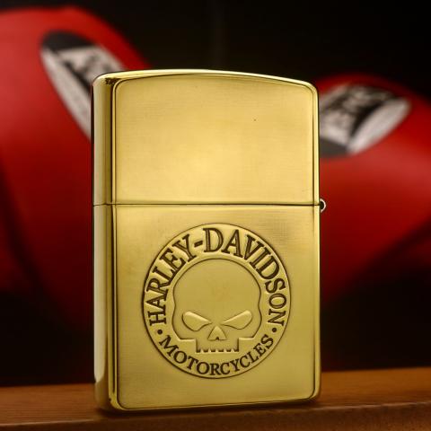 Zippo Chính Hãng Đồng Khối Khắc Logo Harley Davidson - Mẫu 6