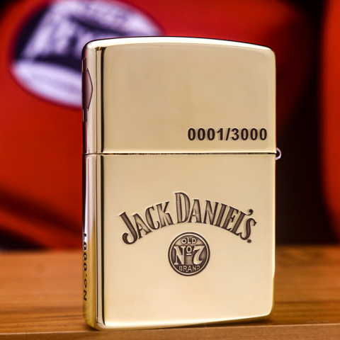 Zippo Chính Hãng Đồng Khối Khắc Logo JACK DANIEL'S NO.07
