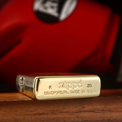 Zippo Chính Hãng Đồng Khối Khắc Logo Ngọn Lửa Zippo - Mẫu 1