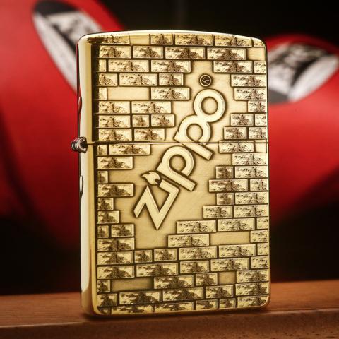 Zippo Chính Hãng Đồng Khối Khắc Logo Zippo Viên Gạch