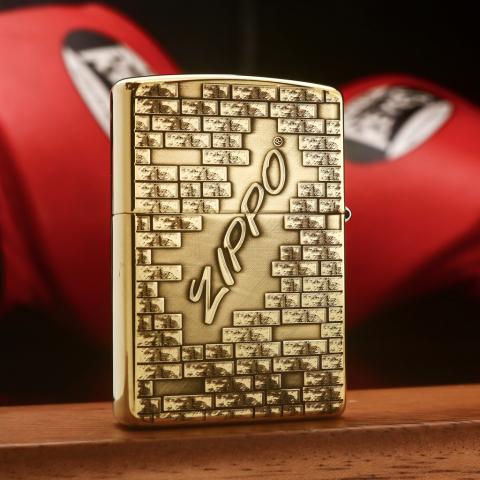 Zippo Chính Hãng Đồng Khối Khắc Logo Zippo Viên Gạch