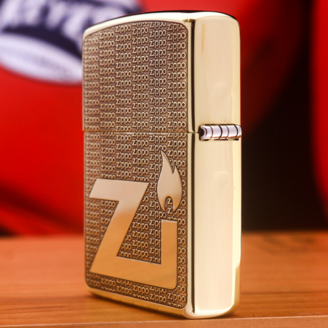 Zippo Chính Hãng Đồng Khối Khắc Logo Zippo ZI