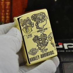 Zippo Chính Hãng đồng khối  Phiên Bản Động Cơ Harley Davidson - Mã SP: ZPC2442-254