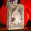 Zippo chính hãng đồng mạ chrome phổ màu khắc cô gái sexy quyến rũ