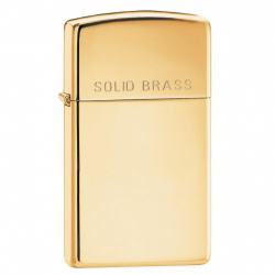 Bật Lửa Zippo Bản Nhỏ Đồng Vàng Khắc Chữ “SOLID BRASS” - Logo Zippo SKU 1654 – Zippo Slim High Polish Brass Engraved - Mã SP: ZPC1275