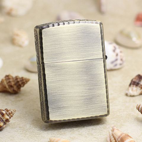 Zippo Chính Hãng Đồng Xanh Khắc Rồng Quanh Viền Vỏ Dày Armor Giới Hạn