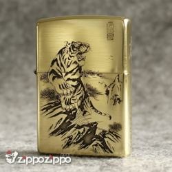 Zippo Chính Hãng Đồng xước Khắc Chúa Sơn Lâm - Mã SP: ZPC1621
