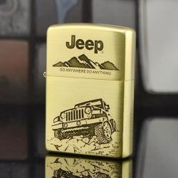 Zippo Chính Hãng Đồng Xước Khắc Hình Xe Jeep - Mã SP: ZPC1783