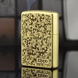 Zippo Chính Hãng Đồng Xước Khắc Họa Tiêt Hoa Văn Ý - Mã SP: ZPC1912