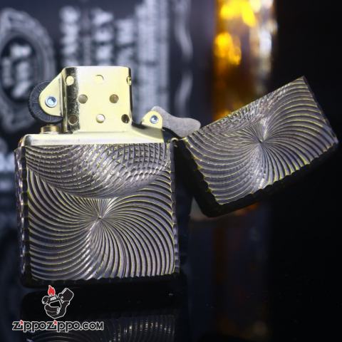 Zippo chính hãng khắc không gian 3 chiều Mạ Vàng bản Amor Ver 10