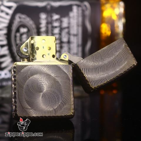 Zippo chính hãng khắc không gian 3 chiều Mạ Vàng bản Amor Ver 6