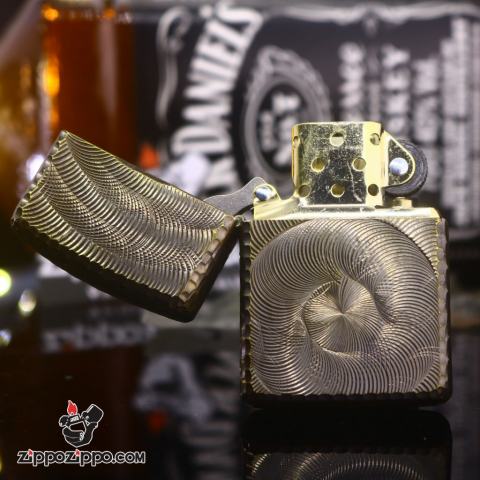 Zippo chính hãng khắc không gian 3 chiều Mạ Vàng bản Amor Ver 6