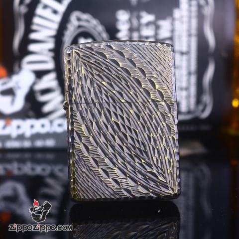 Zippo chính hãng khắc không gian 3 chiều Mạ Vàng bản Amor Ver 7