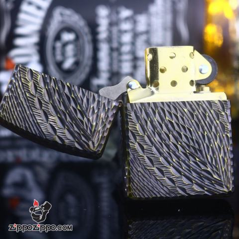 Zippo chính hãng khắc không gian 3 chiều Mạ Vàng bản Amor Ver 7