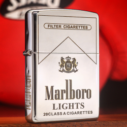 Zippo Chính Hãng Khắc Thương Hiệu Marlboro Phiên Bản Mạ Chrome - Mã SP: ZPC1165-250