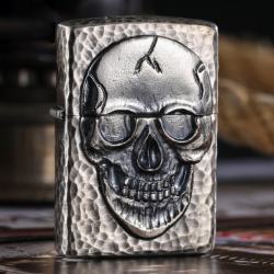 Zippo Chính Hãng Màu Bạc Hình Khối Hộp Sọ Lớn - Mã SP: ZPC1030
