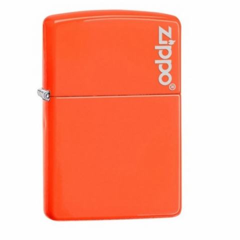 Bật Lửa Zippo Sơn Màu Cam Neon - Logo Zippo SKU 28888ZL – Zippo Plain with Logo Neon Orange Matte