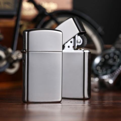 Bật Lửa Zippo Bản Nhỏ Sơn Màu Đen Xám Khói- SKU 20492 – Zippo Slim® Black Ice®