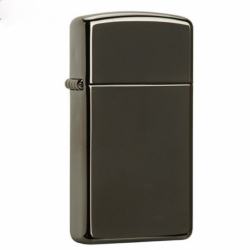 Bật Lửa Zippo Bản Nhỏ Sơn Màu Đen Đậm Huyền Băng- Logo Zippo SKU 28123 – Zippo Slim Ebony - Mã SP: ZPC1279