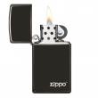 Bật Lửa Zippo Bản Nhỏ Sơn Màu Đen Đậm - Logo Zippo SKU 28123ZL – Zippo Slim Ebony With Zippo Logo