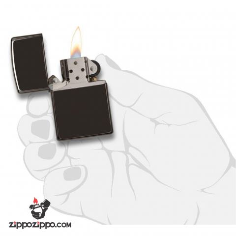 Bật Lửa Zippo Phủ Bóng Màu Đen Mun - SKU 24756 – Zippo Ebony