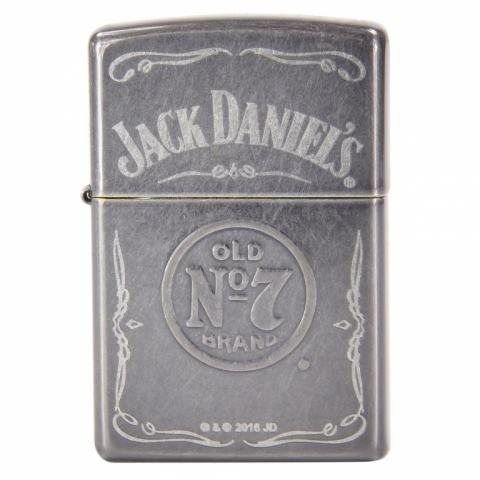 Zippo Chính Hãng Màu Xám Hình Rượu Vang Jack Daniel