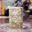 Zippo Chính Hãng Phiên Bản Chrome Khắc Rồng May Mắn Tài Lôc
