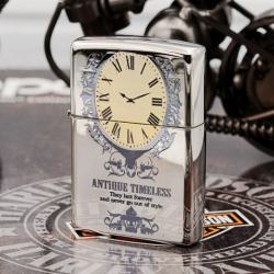 Zippo Chính Hãng Phiên Bản Hàn Quốc Bạc Antique Timeless - Mã SP: ZPC1200