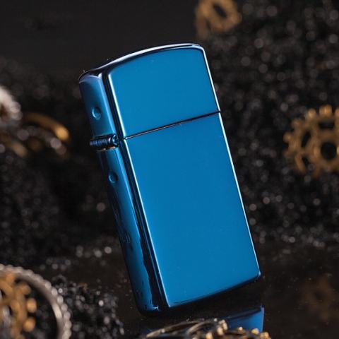 Bật Lửa Zippo Bản Nhỏ Sơn Màu Xanh Sapphire - Logo Zippo SKU 20494 – Zippo Slim Sapphire