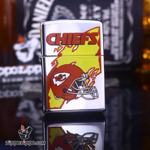 Zippo Cổ bạc hình bóng bầu dục CHIEFS sản xuất 1998