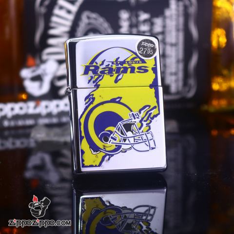 Zippo Cổ bạc hình bóng bầu dục RAMS sản xuất 1997