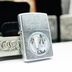 Zippo Cổ bạc xước hình bia Budweiser sản xuất 2000 - Mã SP: ZPC2290-11